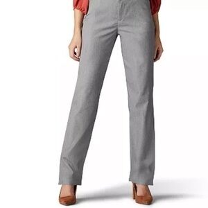 Dockers Gray Straight Leg Pants Size 12 Flat Front Linen Like Pants